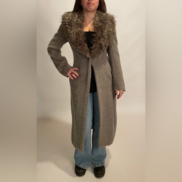 she Jackets & Blazers - Vintage Alpaca Wool Grey Winter Coat